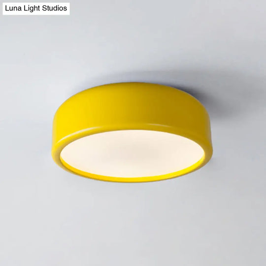 Nordic Led Ceiling Light For Kids Bedroom With Acrylic Dome Shade Yellow / 14