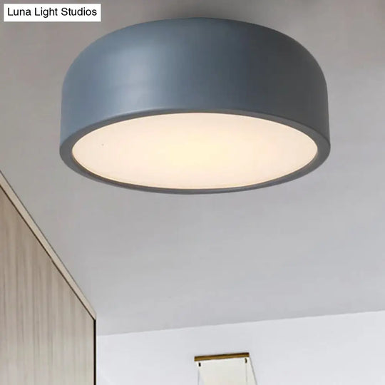 Nordic Led Ceiling Light For Kids Bedroom With Acrylic Dome Shade Grey / 14