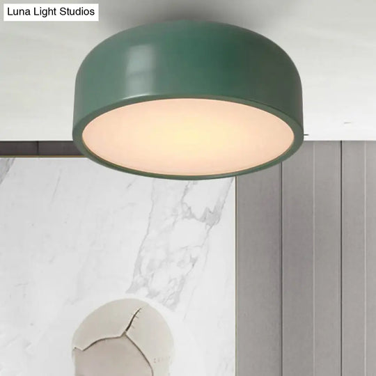 Nordic Led Ceiling Light For Kids Bedroom With Acrylic Dome Shade Green / 14