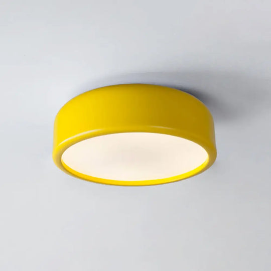 Nordic Led Ceiling Light For Kid’s Bedroom With Acrylic Dome Shade Yellow / 14’