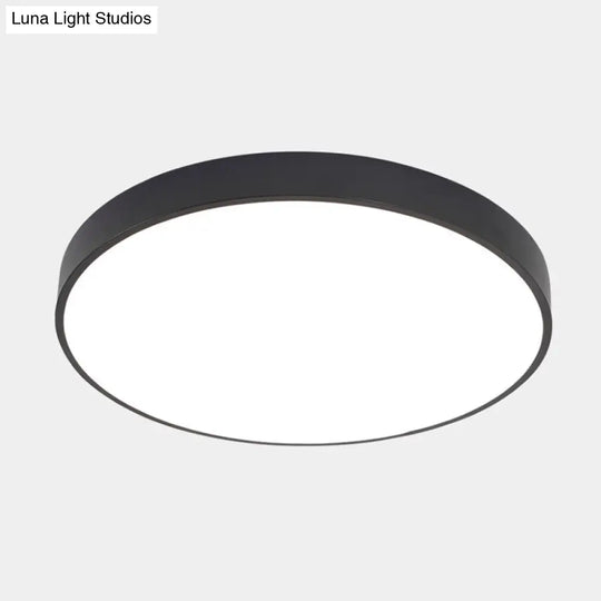 Nordic Led Ceiling Light With Acrylic Diffuser For Hallways - Sleek Metal Flush Mount Black / 9