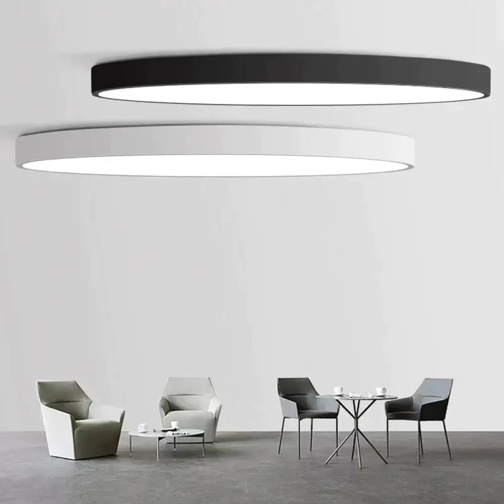 Nordic Led Ceiling Lights Ultra Thin Modern Lighting 23Cm 12W / Black-Cool-White