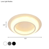 Nordic Led Circle Ceiling Light In Acrylic - Sleek Flush Mount For Bedroom