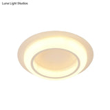 Nordic Led Circle Ceiling Light In Acrylic - Sleek Flush Mount For Bedroom