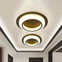 Nordic Led Circle Ceiling Light In Acrylic - Sleek Flush Mount For Bedroom Grey