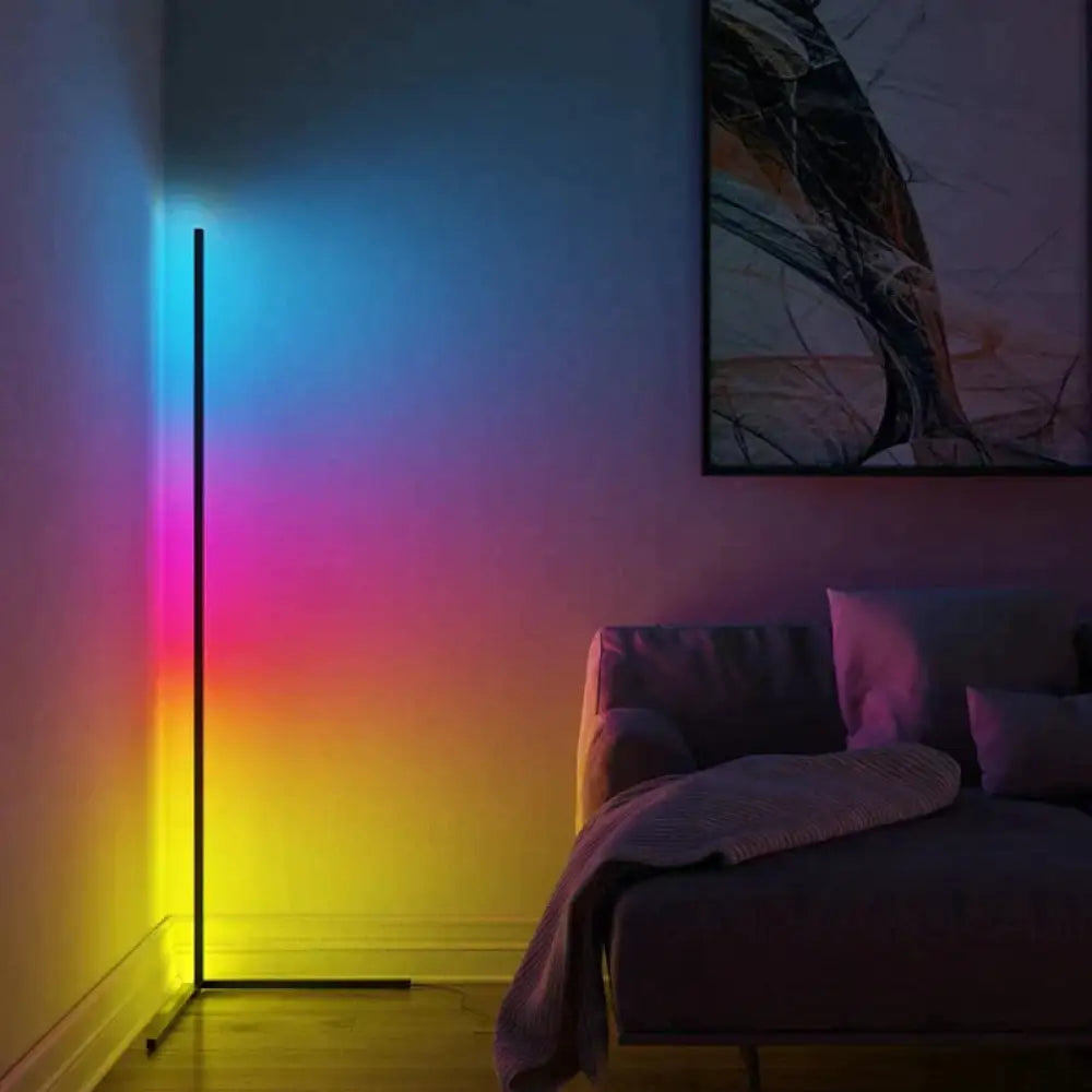 Nordic Led Floor Lamp Rgb Corner Right Angle Lights Coloful Bedroom Lamp Lighting Remote Control