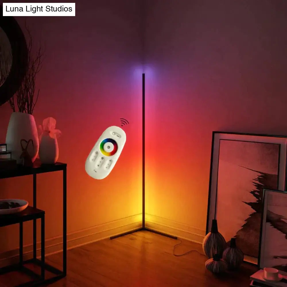 Nordic Led Floor Lamp Rgb Corner Right Angle Lights Coloful Bedroom Lamp Lighting Remote Control