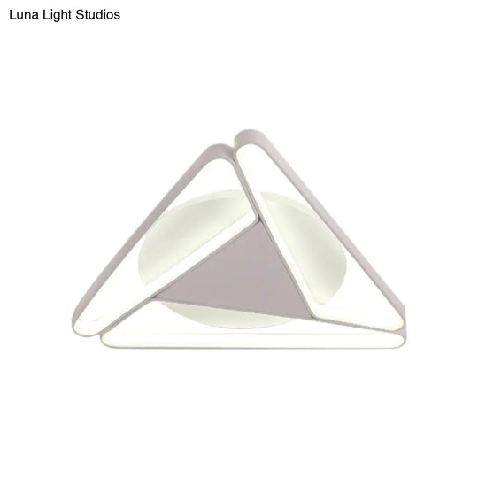 Nordic Led Flush Ceiling Light Acrylic Shade Black/White Triangle Mount Warm/White 19.5/29 W