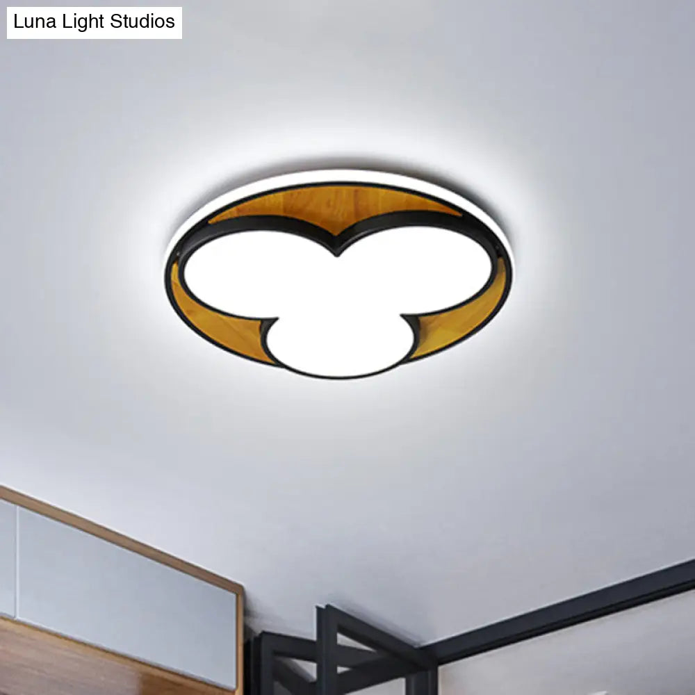 Nordic Led Flush Ceiling Light: Black/White Flower Design 16.5’/20.5’ Wide White/Warm Light