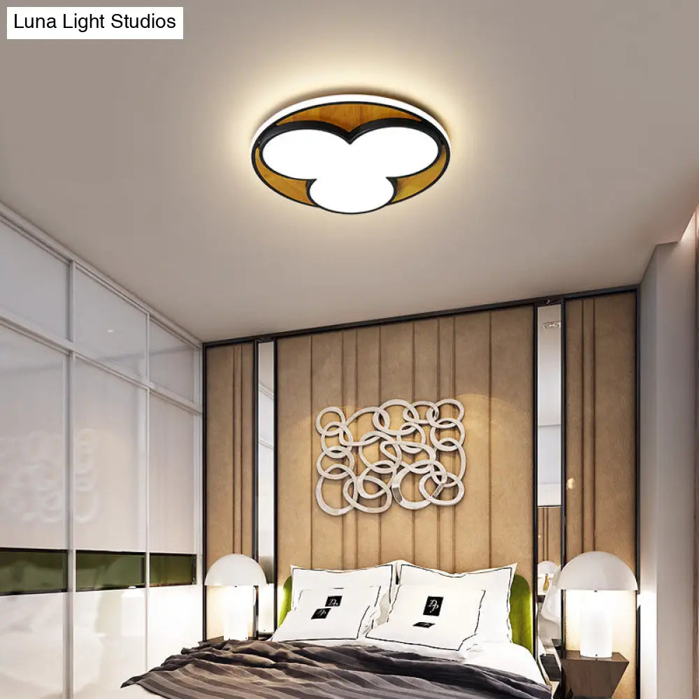 Nordic Led Flush Ceiling Light: Black/White Flower Design 16.5/20.5 Wide White/Warm Light Black /