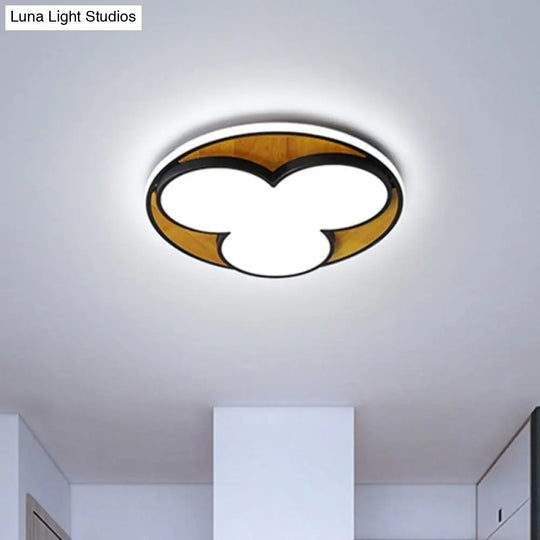 Nordic Led Flush Ceiling Light: Black/White Flower Design 16.5’/20.5’ Wide White/Warm Light