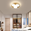 Nordic Led Flush Ceiling Light: Black/White Flower Design 16.5’/20.5’ Wide White/Warm Light