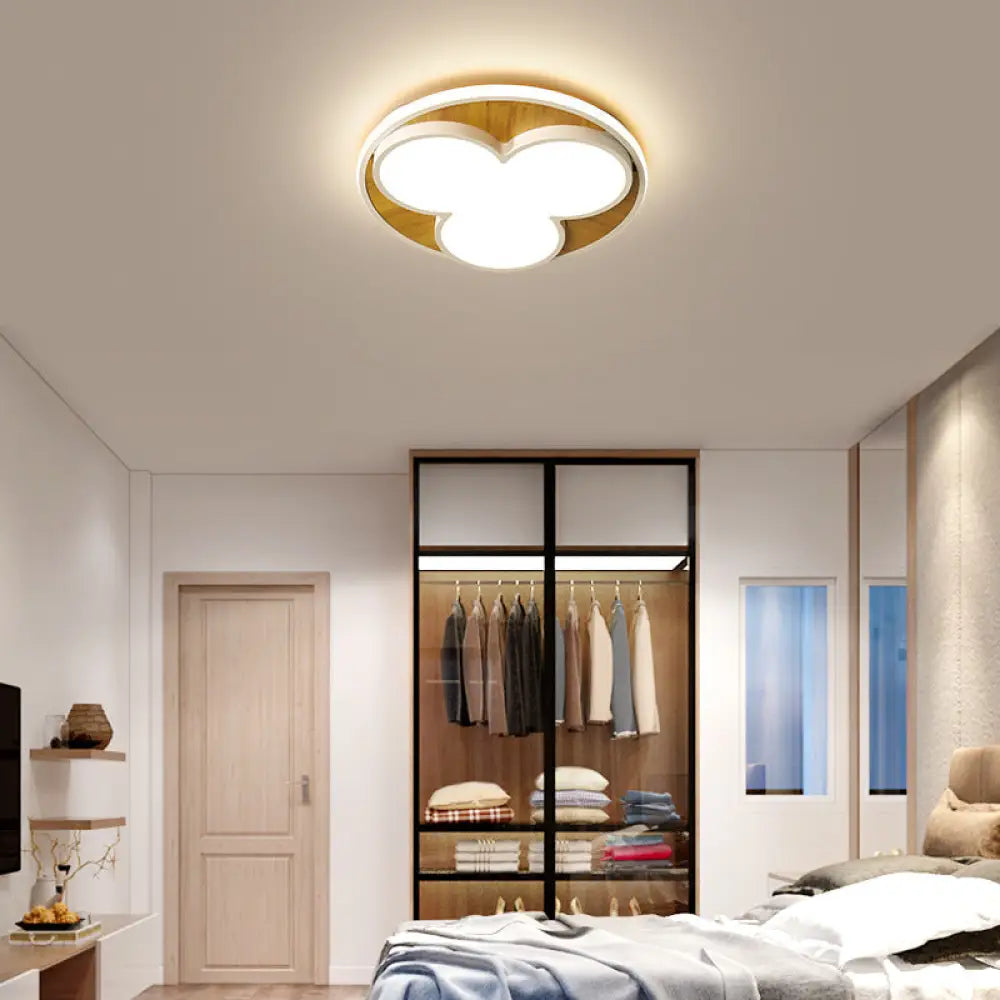 Nordic Led Flush Ceiling Light: Black/White Flower Design 16.5’/20.5’ Wide White/Warm Light