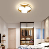 Nordic Led Flush Ceiling Light: Black/White Flower Design 16.5’/20.5’ Wide White/Warm Light