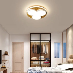 Nordic Led Flush Ceiling Light: Black/White Flower Design 16.5’/20.5’ Wide White/Warm Light