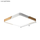 Nordic Led Flush Light: Splicing Square/Rectangle Acrylic Wood-White Ceiling Mount Lamp In