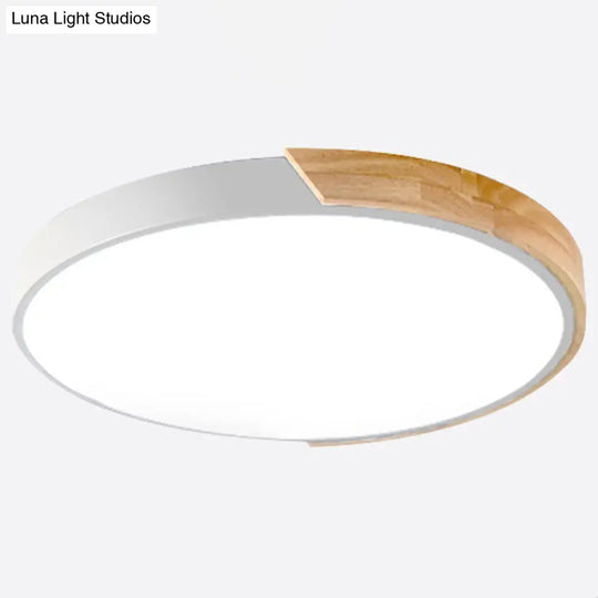 Nordic Led Flush Mount Bedroom Ceiling Light With Acrylic Shade White /