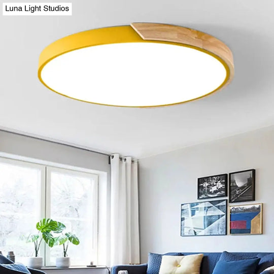 Nordic Led Flush Mount Bedroom Ceiling Light With Acrylic Shade