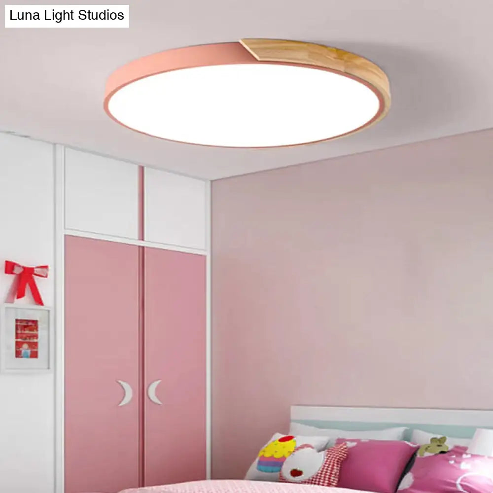 Nordic Led Flush Mount Bedroom Ceiling Light With Acrylic Shade