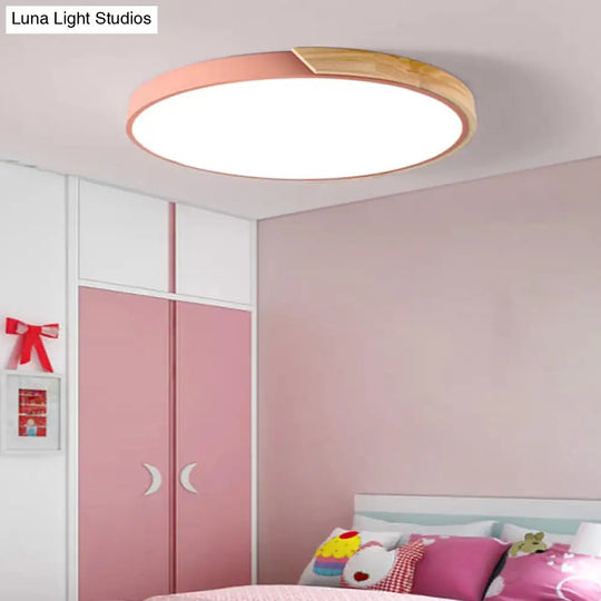 Nordic Led Flush Mount Bedroom Ceiling Light With Acrylic Shade