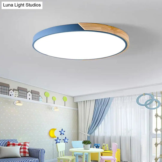 Nordic Led Flush Mount Bedroom Ceiling Light With Acrylic Shade