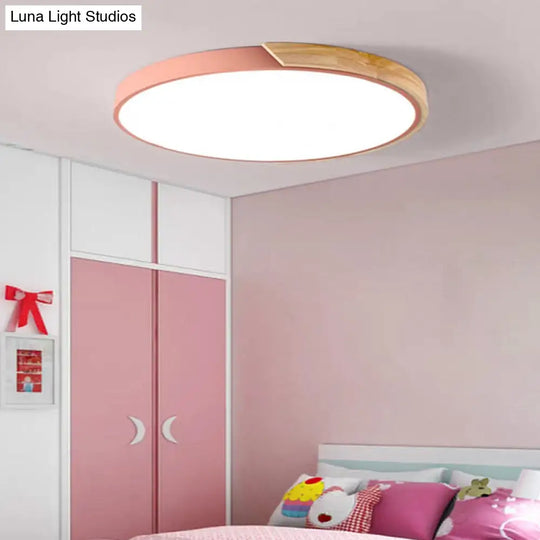 Nordic Led Flush Mount Bedroom Ceiling Light With Acrylic Shade