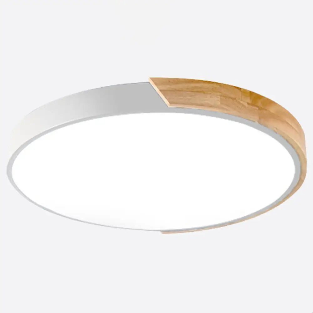 Nordic Led Flush Mount Bedroom Ceiling Light With Acrylic Shade White /