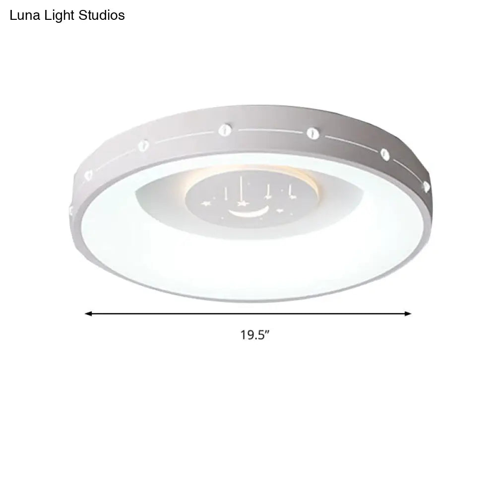 Nordic Led Flush Mount Ceiling Light: 16’/19.5’ Round Curved Design Warm/White Light For Bedroom