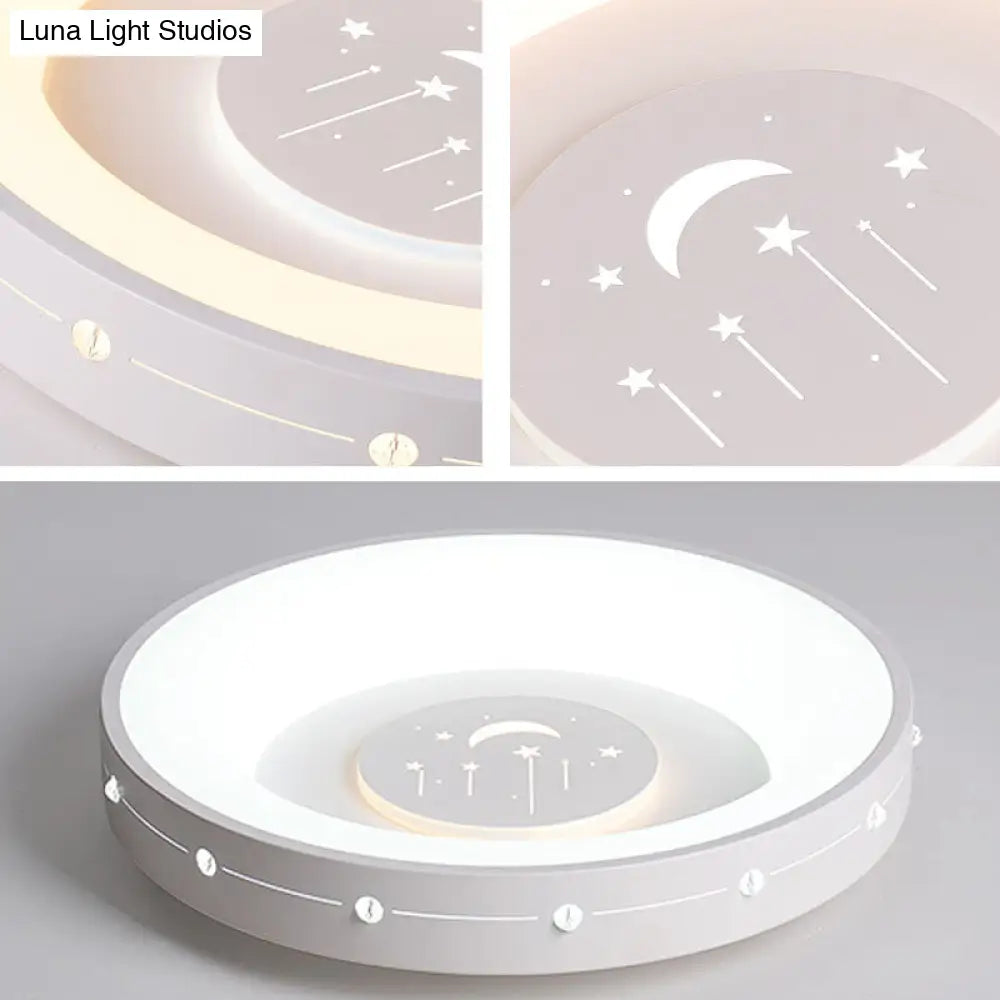 Nordic Led Flush Mount Ceiling Light: 16/19.5 Round Curved Design Warm/White Light For Bedroom