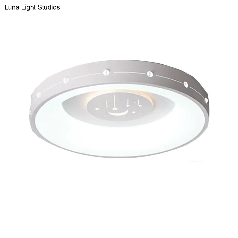 Nordic Led Flush Mount Ceiling Light: 16/19.5 Round Curved Design Warm/White Light For Bedroom