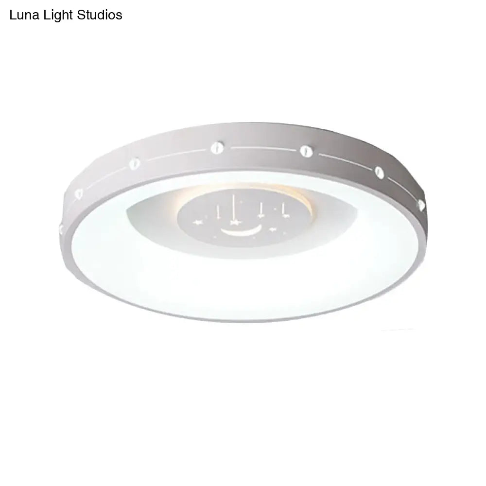 Nordic Led Flush Mount Ceiling Light: 16’/19.5’ Round Curved Design Warm/White Light For Bedroom