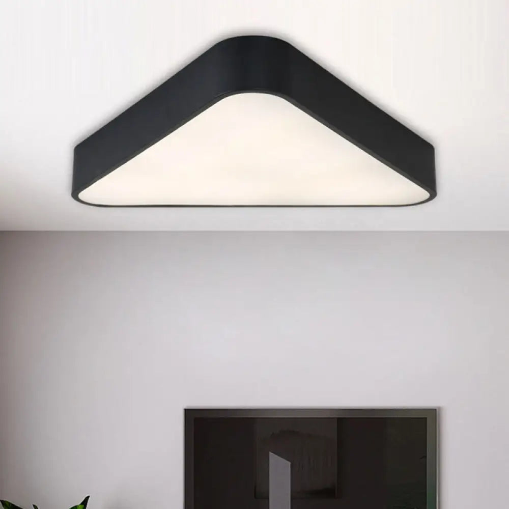 Nordic Led Flush Mount Ceiling Light For Foyer: Acrylic Triangle Fixture Black / Natural