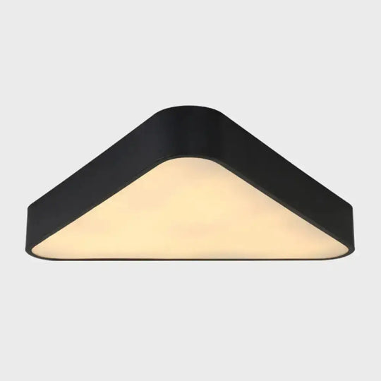 Nordic Led Flush Mount Ceiling Light For Foyer: Acrylic Triangle Fixture Black / Warm