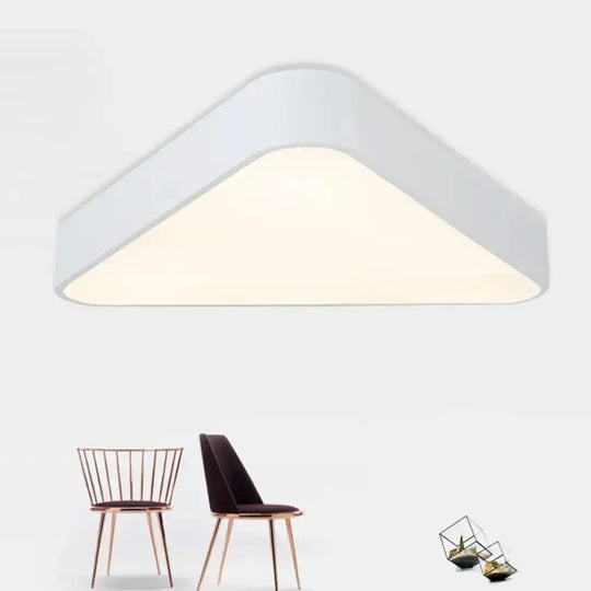 Nordic Led Flush Mount Ceiling Light For Foyer: Acrylic Triangle Fixture White / Natural