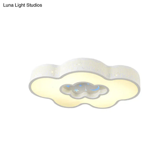 Nordic Led Flush Mount Ceiling Light In Cloud Design - White/Warm