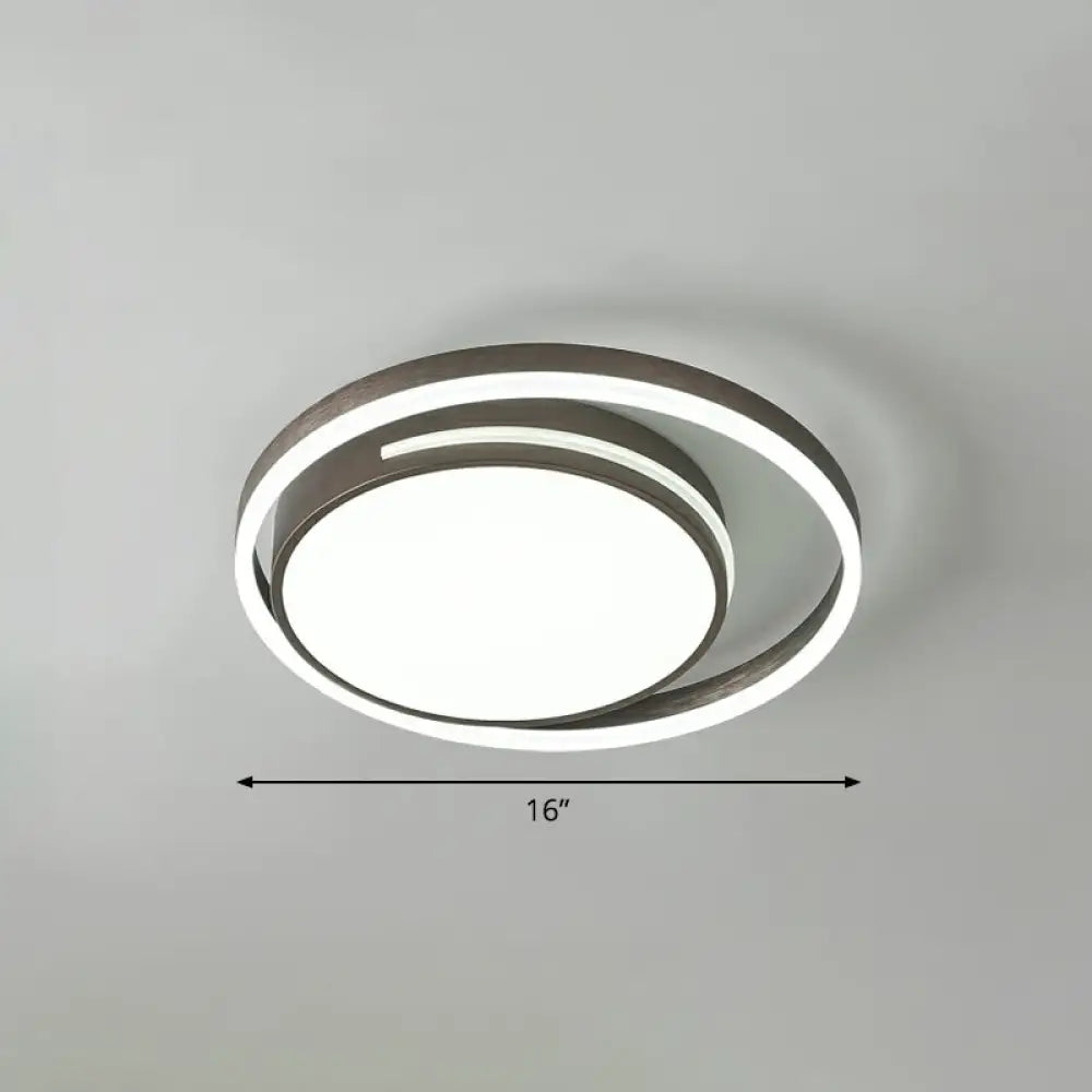 Nordic Led Flush Mount Lamp In White For Modern Corridors / 16’