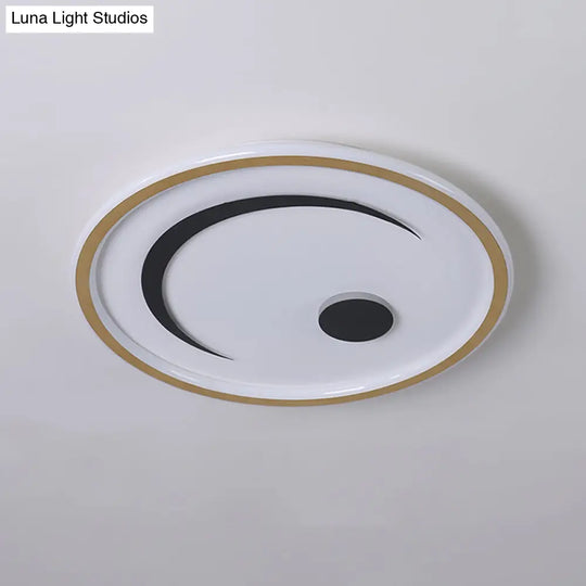 Nordic Led Flush Mount Light In Black/Gold Or White/Warm - Bedroom Lighting Fixture