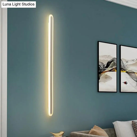 Nordic Led Flush Wall Sconce In Warm/White Light - Elongated Bar Design 16/23.5/31.5 W Acrylic