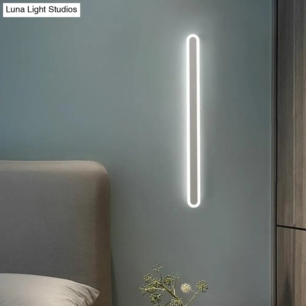 Nordic Led Flush Wall Sconce In Warm/White Light - Elongated Bar Design 16/23.5/31.5 W Acrylic