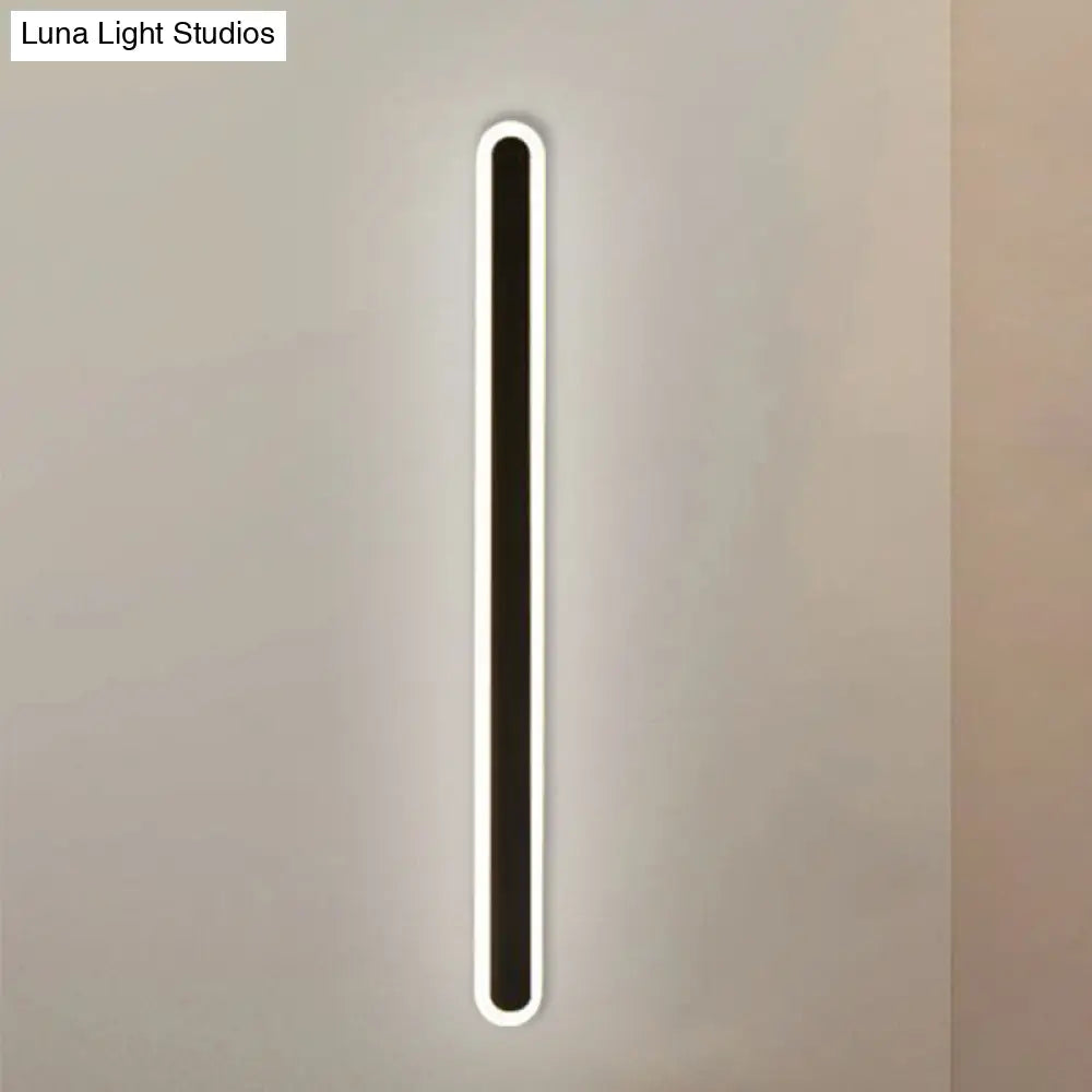 Nordic Led Flush Wall Sconce In Warm/White Light - Elongated Bar Design 16/23.5/31.5 W Acrylic