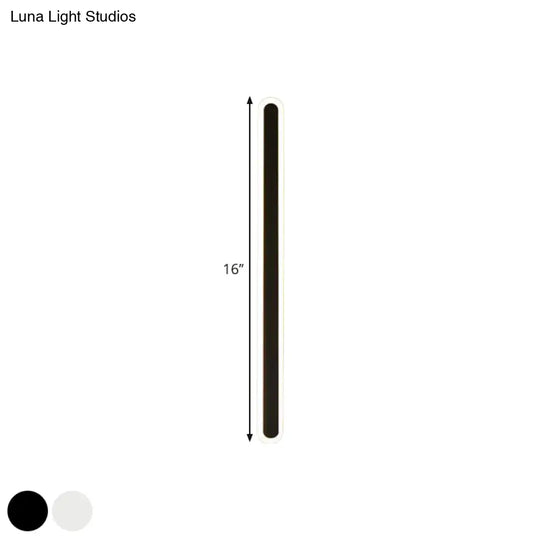 Nordic Led Flush Wall Sconce In Warm/White Light - Elongated Bar Design 16/23.5/31.5 W Acrylic