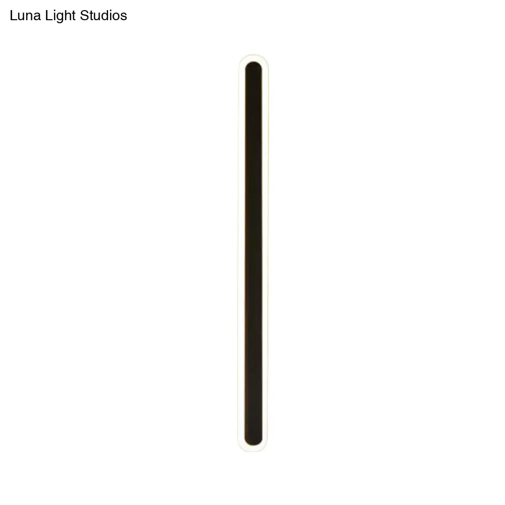 Nordic Led Flush Wall Sconce In Warm/White Light - Elongated Bar Design 16/23.5/31.5 W Acrylic