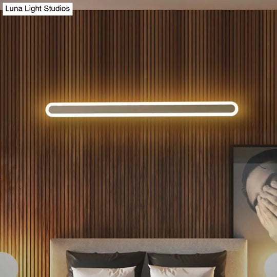 Nordic Led Flush Wall Sconce In Warm/White Light - Elongated Bar Design 16/23.5/31.5 W Acrylic