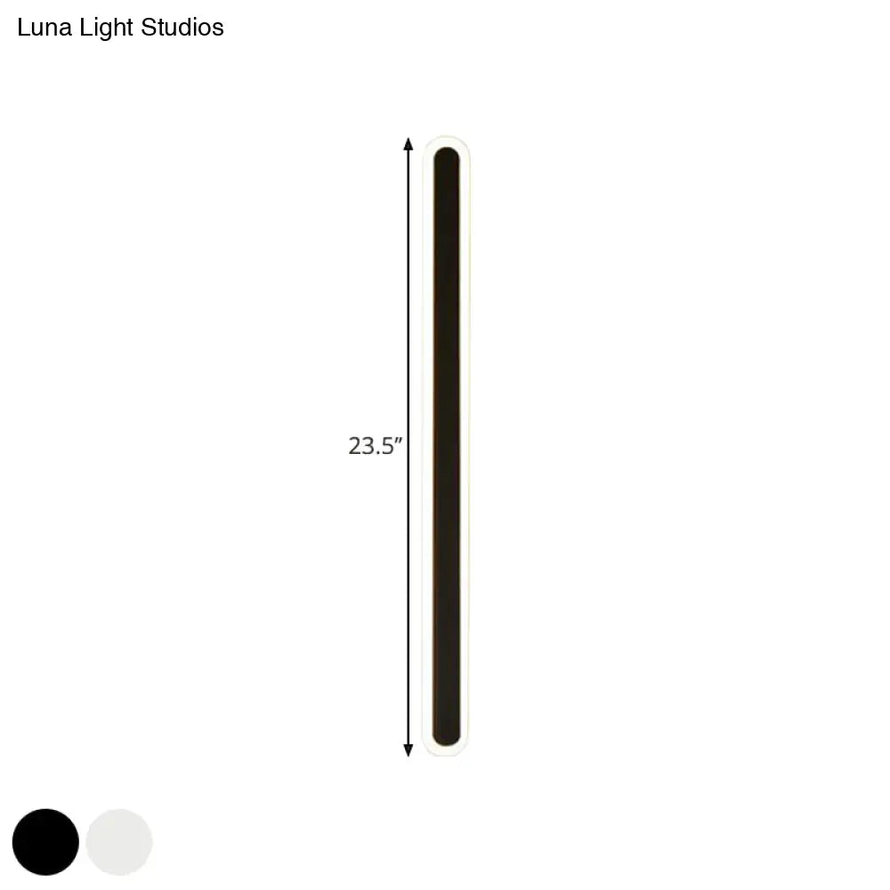 Nordic Led Flush Wall Sconce In Warm/White Light - Elongated Bar Design 16/23.5/31.5 W Acrylic