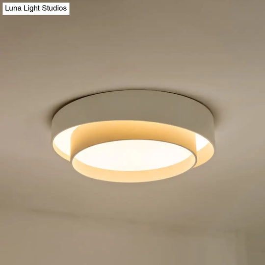 Nordic Led Flushmount Ceiling Light Fixture - Metal 2-Layer Design Ideal For Bedroom Lighting