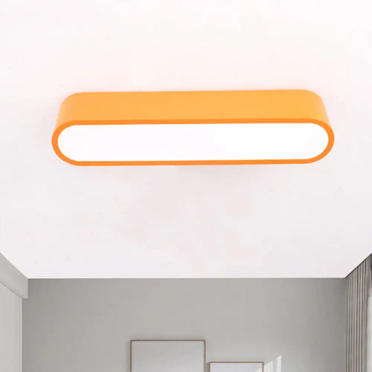 Nordic Led Flushmount Rgb Mathematical Notation Ceiling Lamp With Metal Shade Orange
