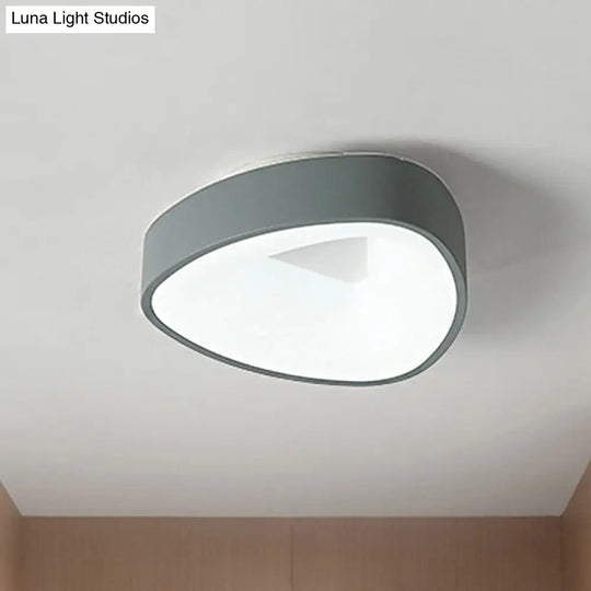 Nordic Led Grey Triangle Ceiling Fixture In White/Warm/Natural Light Flush Mount Acrylic Shade /