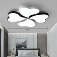 Nordic Led Metal Clover Shaped Flush Mount Lighting For Bedroom In Black-White White / 20.5’