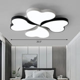 Nordic Led Metal Clover Shaped Flush Mount Lighting For Bedroom In Black-White White / 20.5’