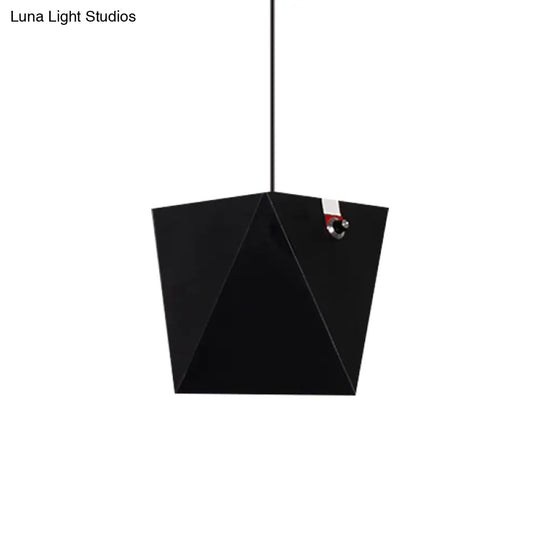 Nordic Led Pendant Light In Metallic Trapezoid Shape With Warm/White Lighting